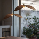 lustre wabi sabi en bois avec led pour loft escaliers