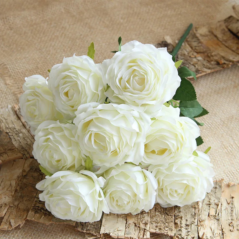 10 têtes de fleurs artificielles pour décoration mariage et festival - vue 13 sur 15