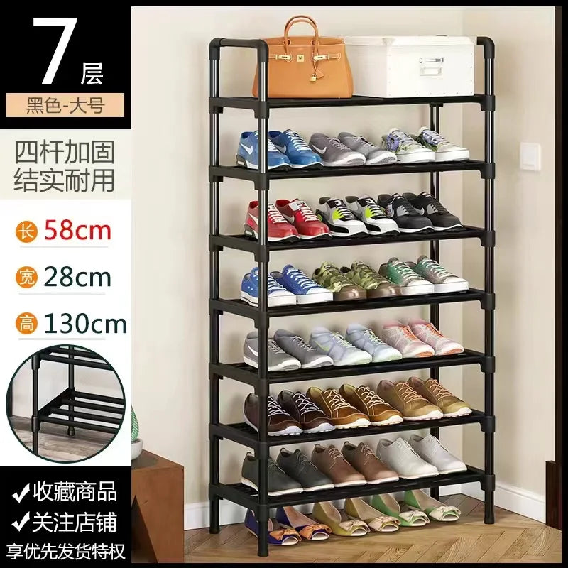 étagère à chaussures en métal design peu encombrante pour rangement pratique - vue 8 sur 11