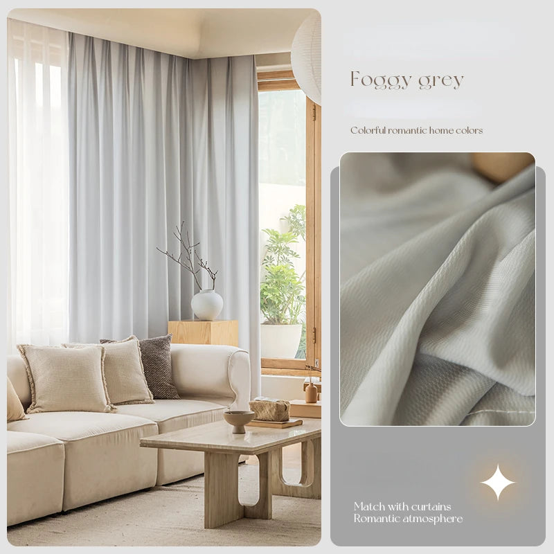 Rideau minimaliste translucide isolant pour salon ou chambre - vue 9 sur 9