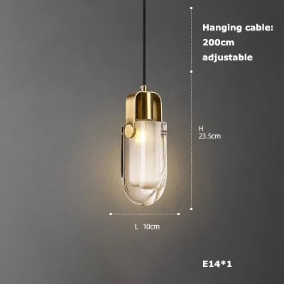 suspension en verre cristal art déco avec éclairage led - vue 10 sur 25