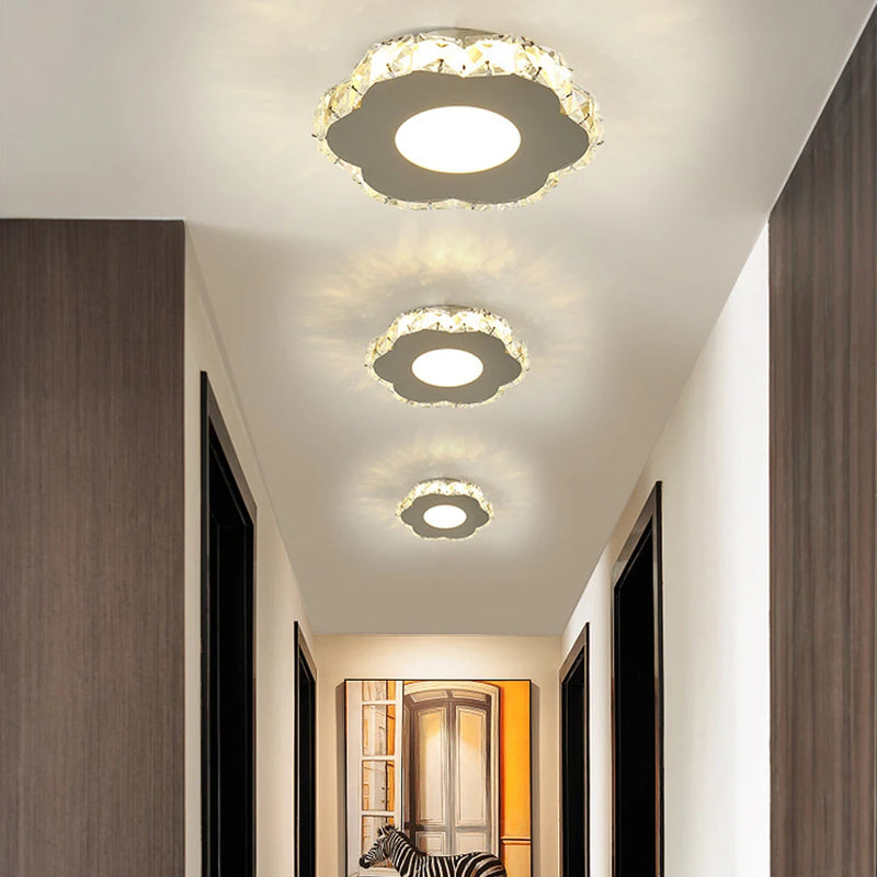 plafonnier led moderne en cristal pour maison et balcon