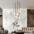 Modern minimalist flooring, villa belt, living room, dining room, interior decoration, chandelier