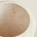 Natural Beige Travertine Marble Stone Toothbrush Washing Storage Cup, Small Vase, Ornaments, Yellow, Tray, D7.5 X H12 cm