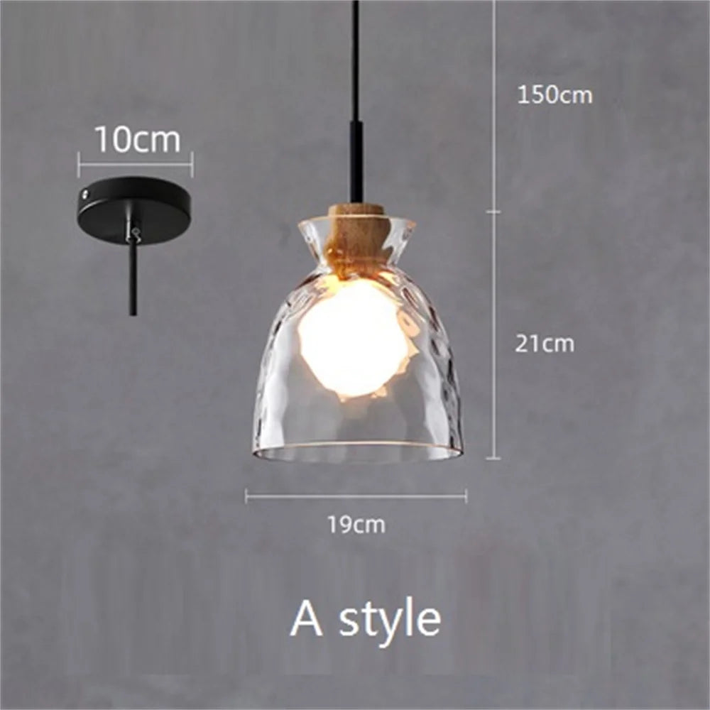 suspension LED en verre design nordique moderne décorative - vue 4 sur 9