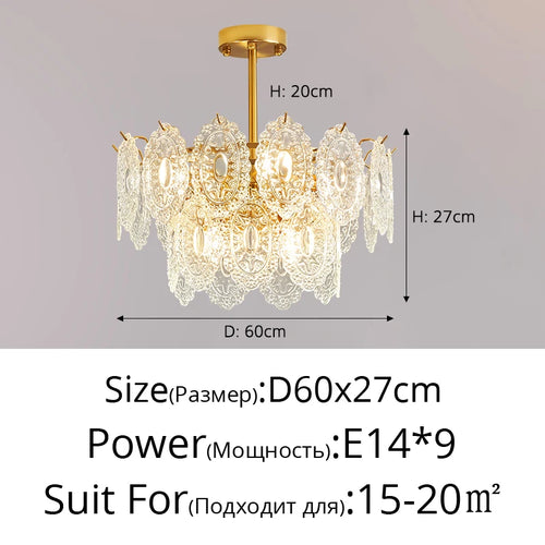 lustre en verre de style luxueux pour intérieur élégant