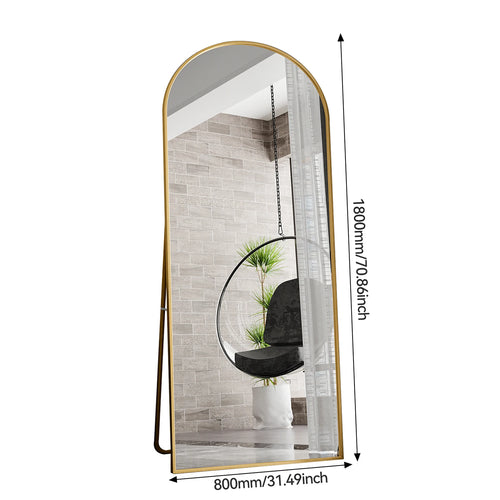 Bow Full Length Mirror 180x80cm, Full Body Wall Mirror With Aluminum Frame,Full Body Mirror for Bedroom Living Room - vue 5 sur 7