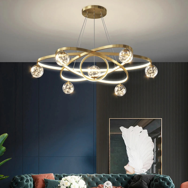 lustre moderne nordique design éclairage intérieur élégant - vue 7 sur 14