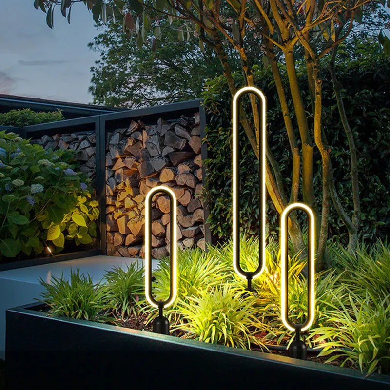 lampe LED extérieure ronde minimaliste pour jardin et allée - vue 5 sur 12