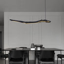 Personnalité nordique LED bandes lumineuses noir Restaurant Wabi-sabi lustre bureau chambre café salle d'exposition lampes suspendues