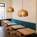 suspension luminaire rétro en bois pour îlot cuisine