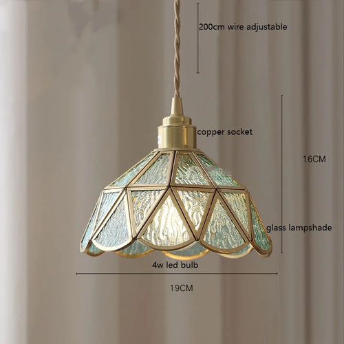 Nordic vintage handheld lamp with coloured glass and copper - vue 11 sur 29