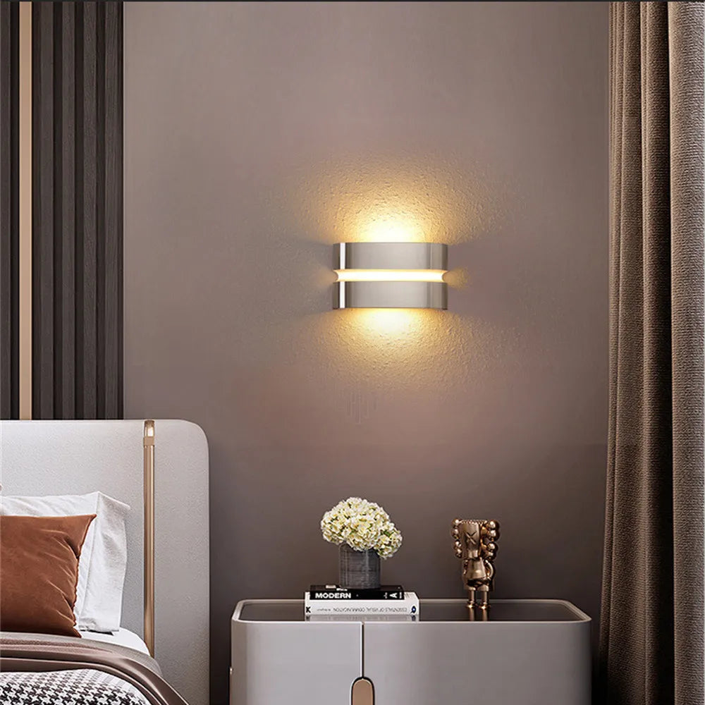 applique murale led moderne en acier inoxydable étanche pour extérieur - vue 3 sur 9