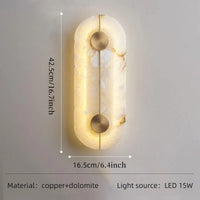 applique murale led en marbre et cuivre doré design nordique moderne