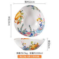assiette ceramique motif citrouille lapin style jardin mignon