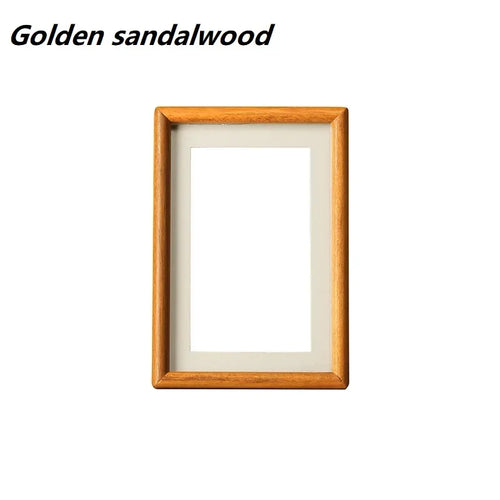 Solid Wood Round Corner Picture Frame, Walnut and Golden Sandalwood, Minimalist Design, Tabletop, Home Decor - vue 10 sur 17