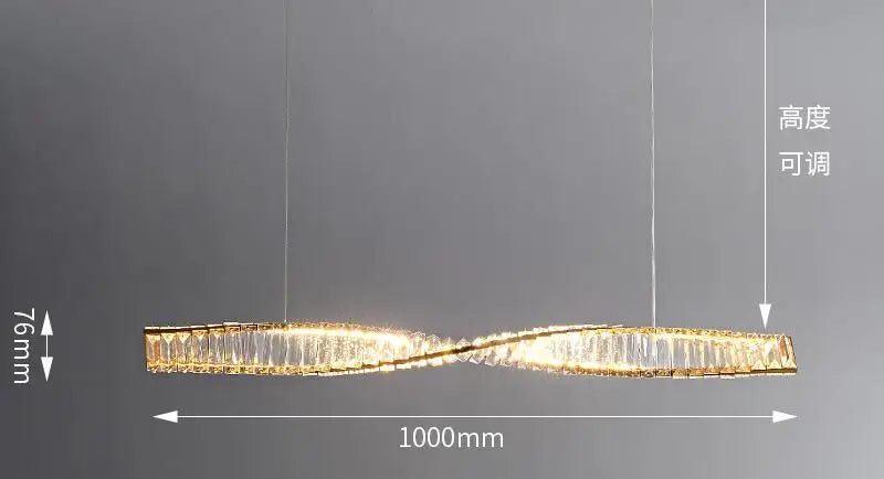 lustre en cristal à led design moderne pour restaurant et salle à manger - vue 9 sur 11