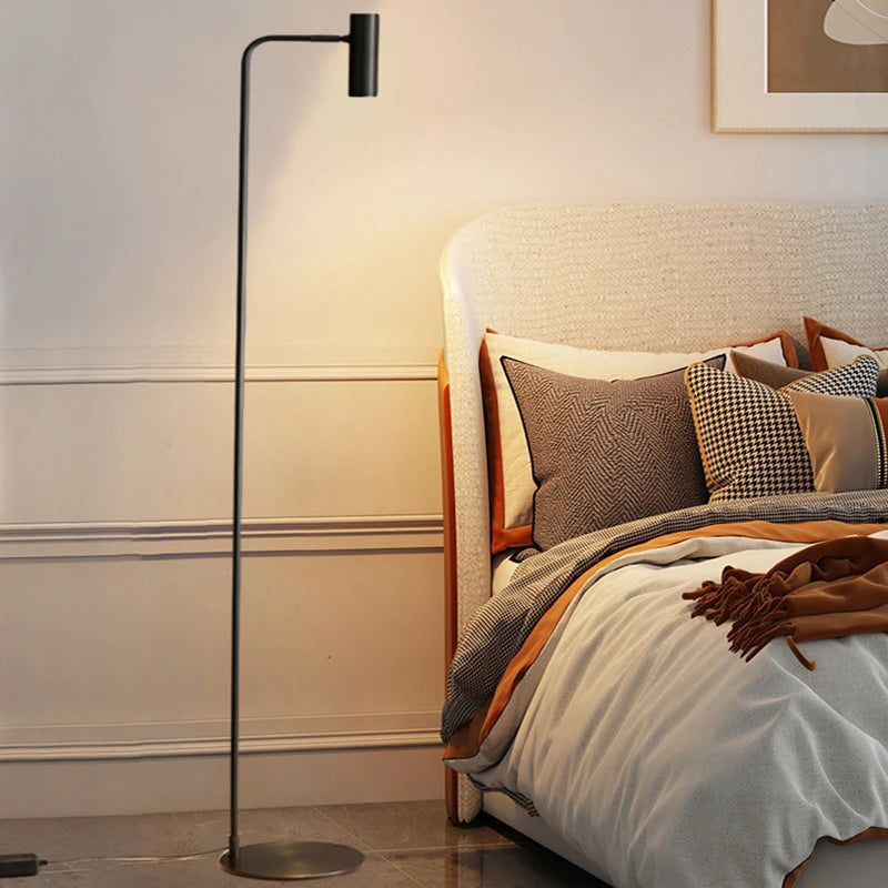 lampadaire minimaliste en cuivre avec lumière rotative moderne - vue 5 sur 8
