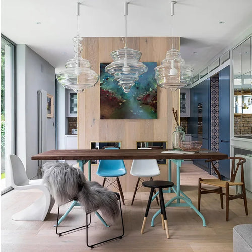 lampe suspendue en verre design moderne pour bars et cafés - vue 4 sur 12