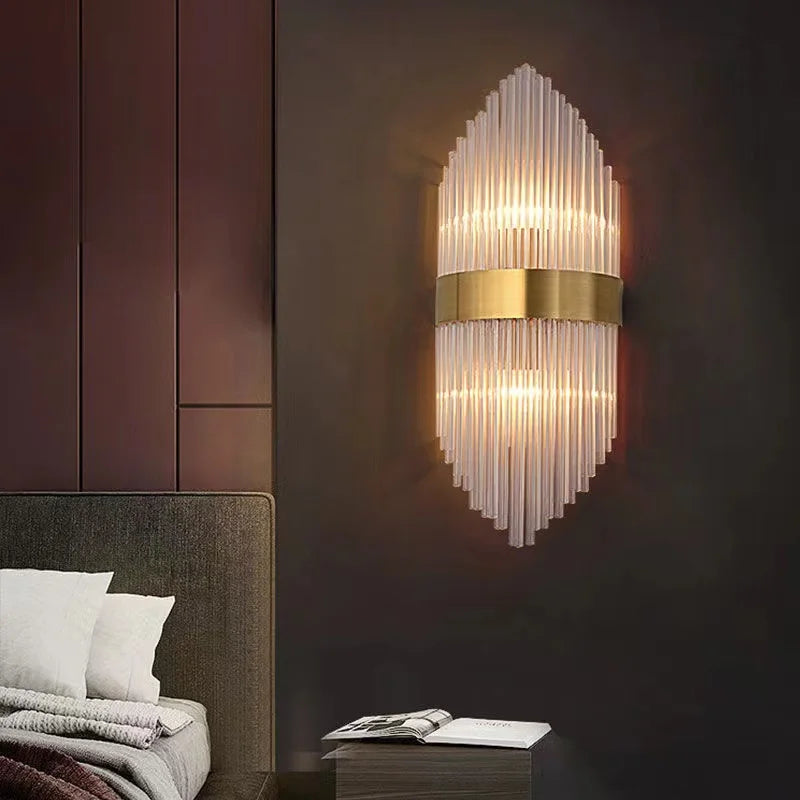 applique murale led en cristal design nordique élégant - vue 2 sur 12