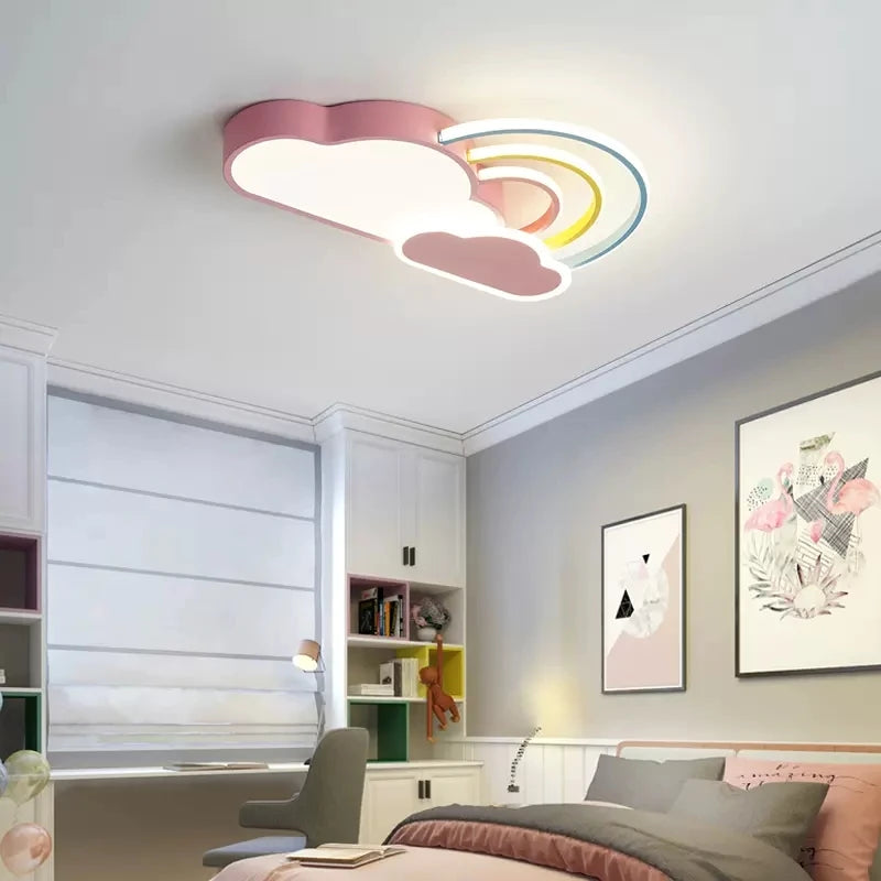 plafonnier nuage arc en ciel pour chambre d enfant décorative et chaleureuse - vue 5 sur 10