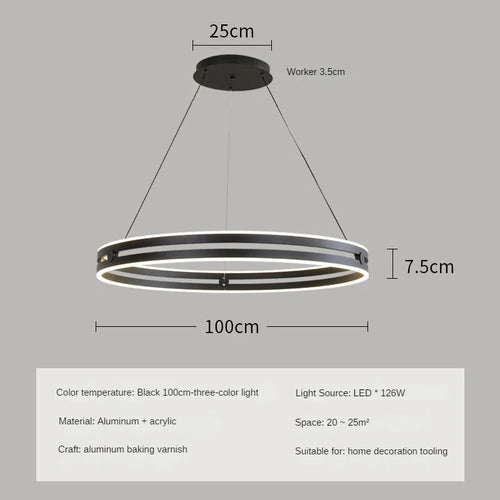 lustre circulaire moderne design créatif pour intérieur lumineux - vue 16 sur 15