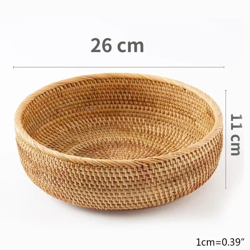 panier de rangement tissé en rotin pour cuisine et pique-nique - vue 13 sur 22