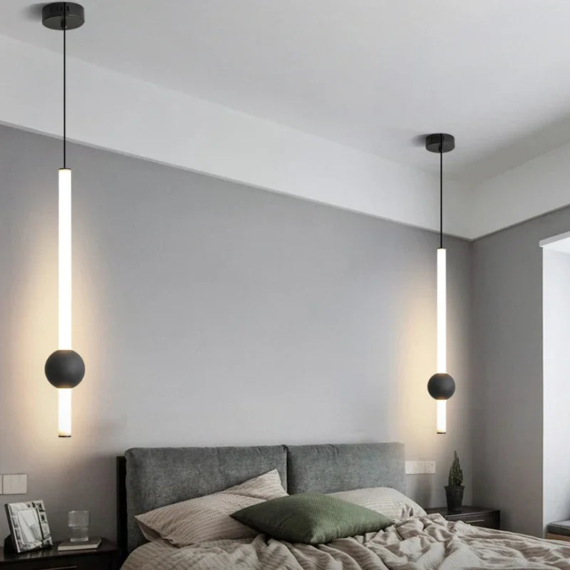lustre à barre longue suspension avec éclairage led - vue 6 sur 14