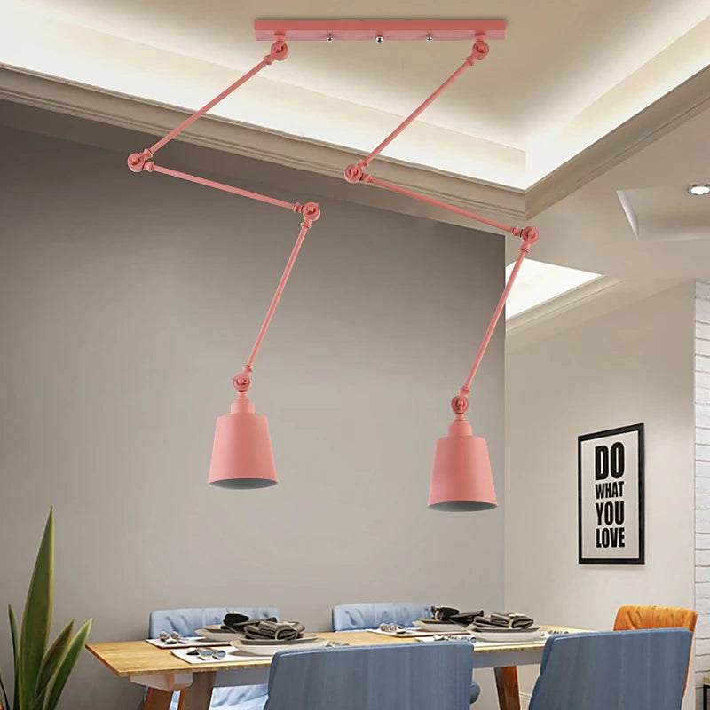 Suspension rotatives nordiques avec bras longs réglables salle à manger Restaurant café Bar lampe pliante éclairage de décoration intérieure E27 - vue 5 sur 6