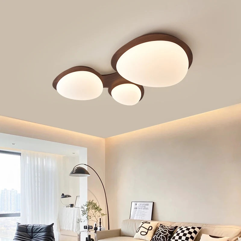 plafonnier design moderne led en bois pour éclairage intérieur