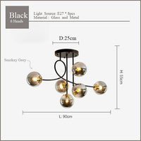 Modern nordic minimalist magic bean glass luxury LED chandelier