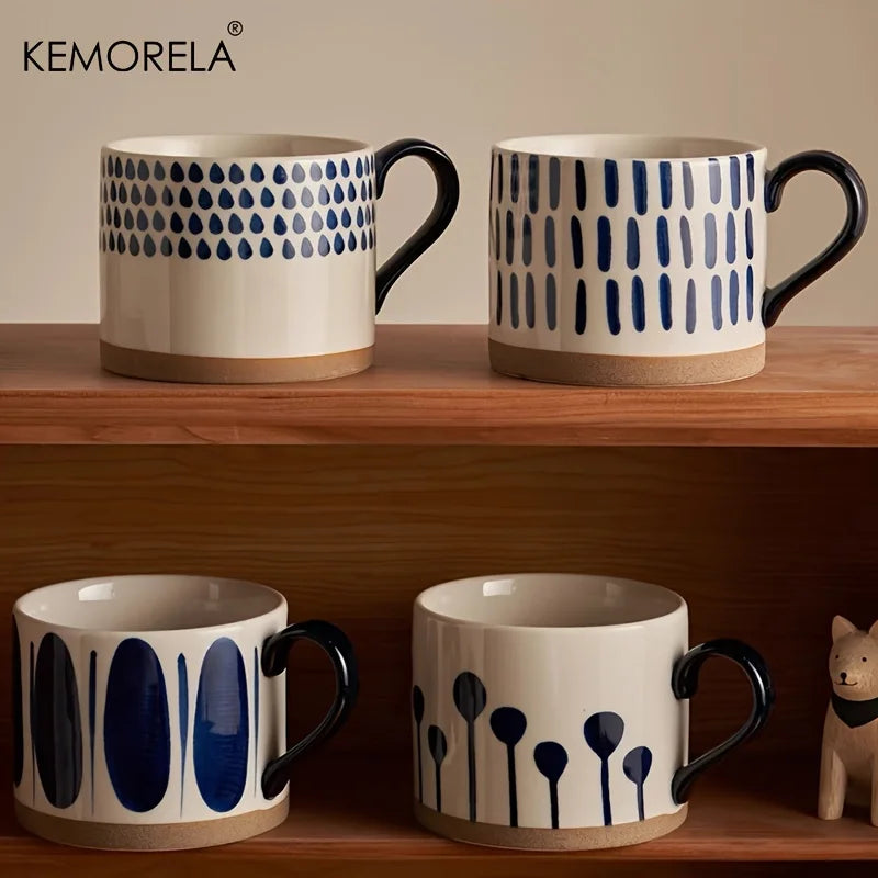 Tasse ceramique style japonais motif artisanal bureau maison - vue 3 sur 7