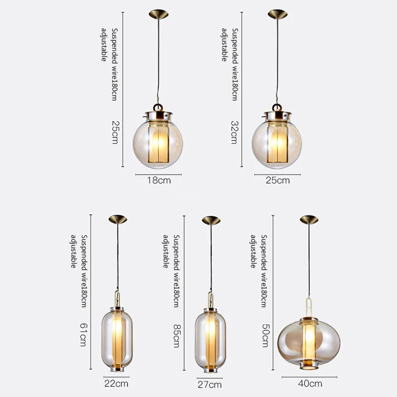 suspension verre design rétro moderne intérieur - vue 5 sur 11