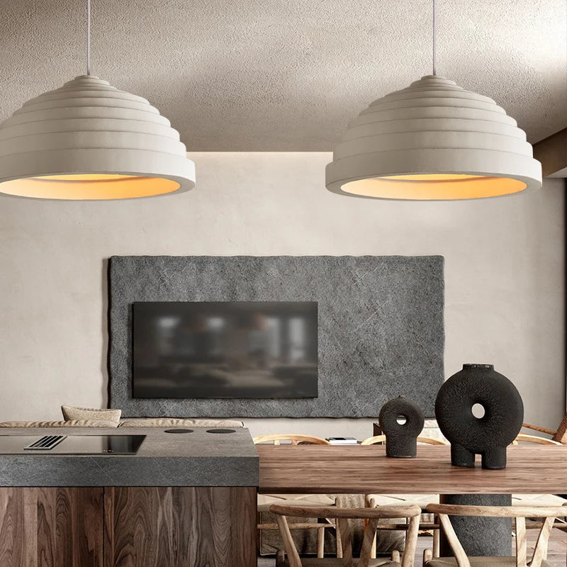 Minimalist Nordic wabi-sabi LED pendant light - vue 4 sur 9