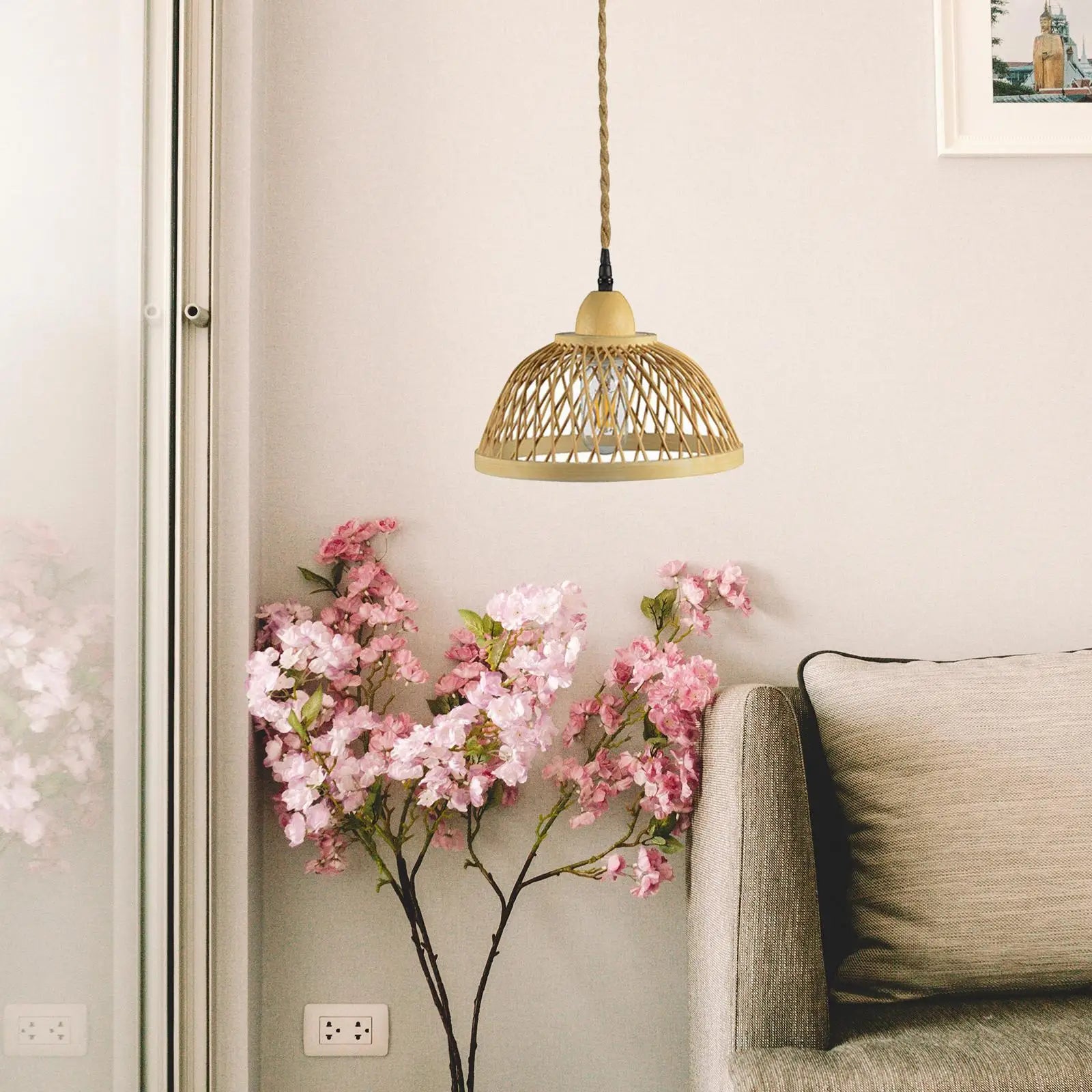 Applique murale en rotin luminaire Boho applique murale applique murale lampe de chevet pour grange salon Loft salle de bain porche - vue 4 sur 6