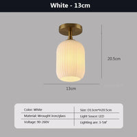 Nordic glass LED ceiling light minimalist bathroom balcony bedroom entrance indoor lighting