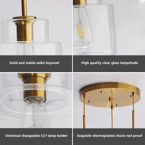 Minimalist nordic glass LED pendant light - vue 7 sur 26