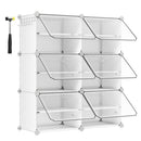 SONGMICS 6-Compartment Shoe Rack, Modular Storage Shelf, 30 x 40 x 30 cm Compartment, with Door