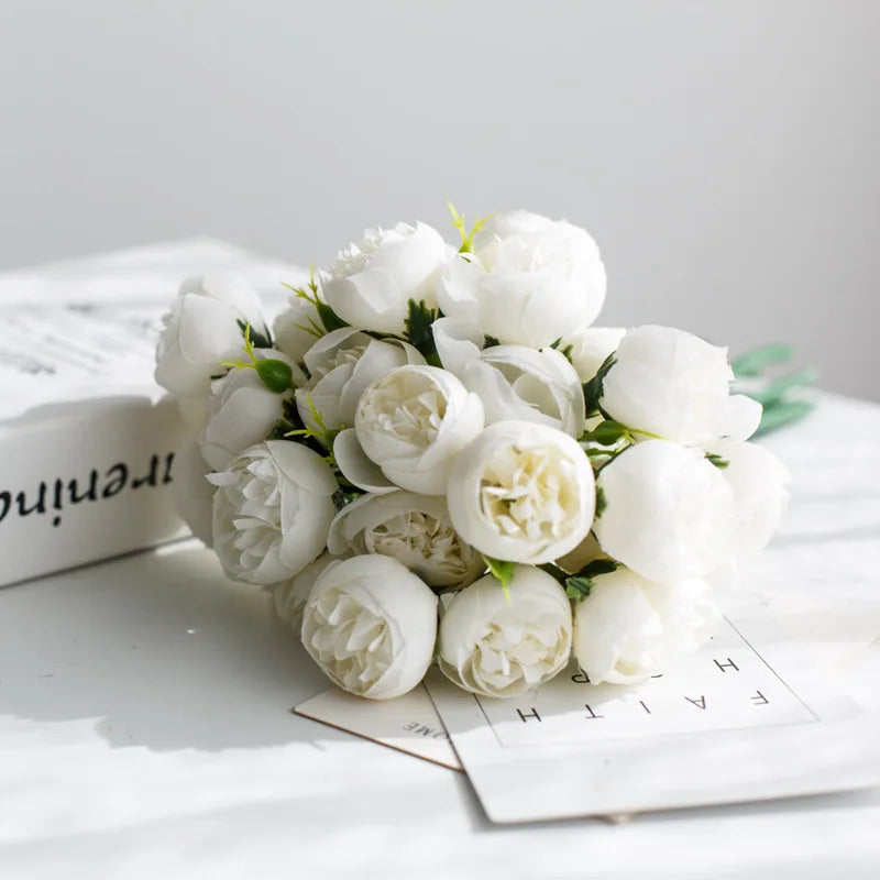 27 têtes de pivoines artificielles pour décorations de mariage et DIY - vue 6 sur 10