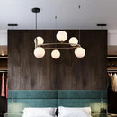 Minimalist white glass chandelier for modern interior decor