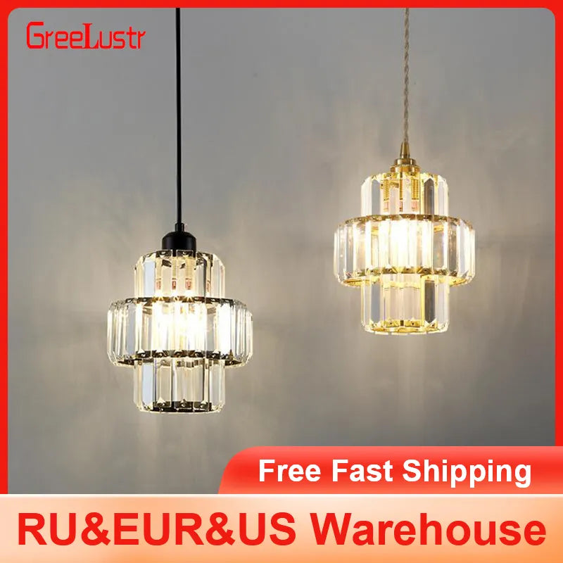 Nordique moderne K9 cristal Lustre intérieur plafonnier couloir escaliers suspension chambre Lustre salle à manger luminaires décor à la maison