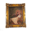 Rectangular retro gold resin photo frame. Wall relief with frame painting, combination of creative picture frame. Canvas album.