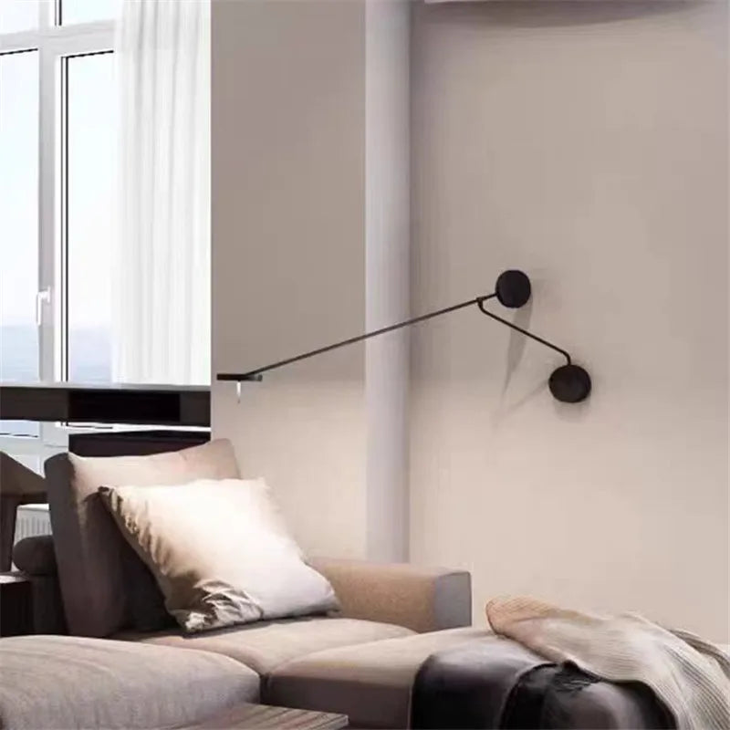 Minimalist LED swing arm wall light decorative for interiors - vue 3 sur 14