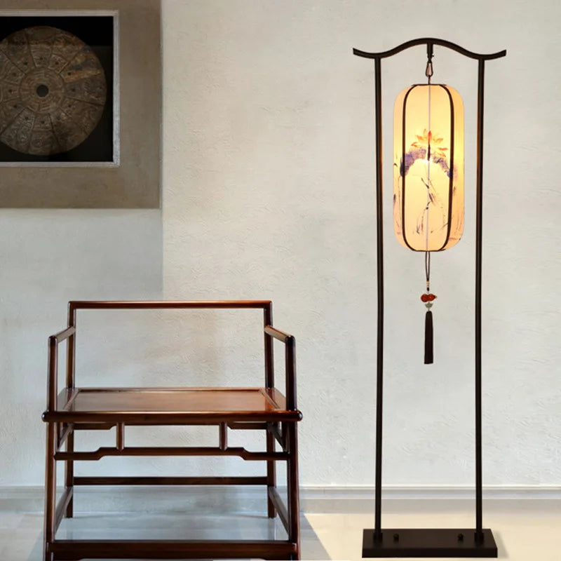 lampadaire chinois pour salon canapé lampe verticale créative rouge palais lampe décorative chambre étude Antique lampadaire - vue 3 sur 12