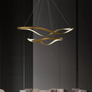 lustre led moderne aluminium anneau irrégulier simple réglable