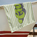 serviette de plage personnalisée rayures rétro style hippie