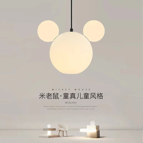lustre suspension nordique en verre pour enfants créatif - vue 2 sur 9