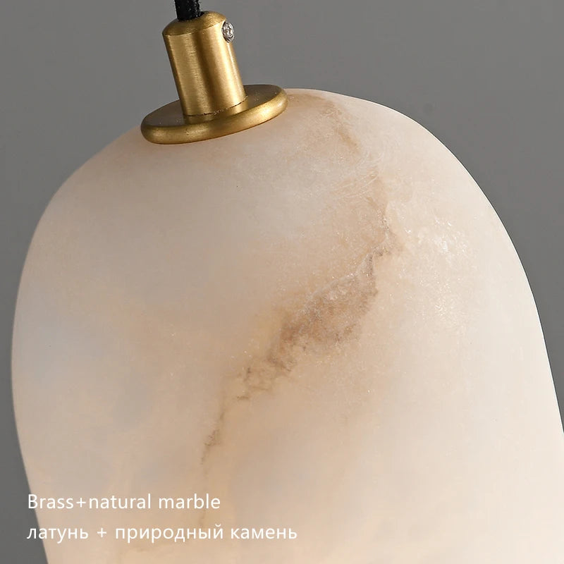 Lustre en laiton et marbre importé - vue 6 sur 19