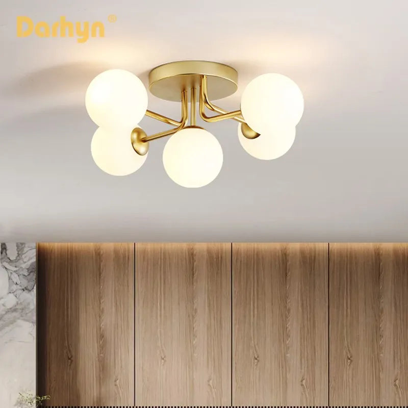 Lustre nordique en cuivre magique en forme de haricot magique - vue 4 sur 8