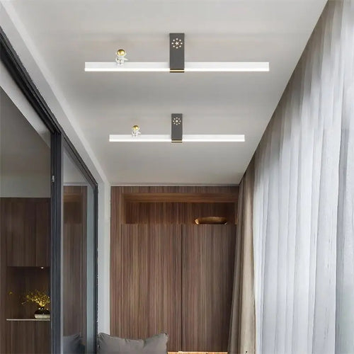 Minimalist nordic LED strip chandelier with creative style - vue 5 sur 24